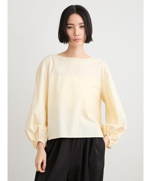 MIESROHE(ミースロエ)の「【洗える】UVカットボリュームスリーブブラウス(シャツ/ブラウス・レディース・ストライプ/イエロー/ホワイト・F)」の5枚目の写真