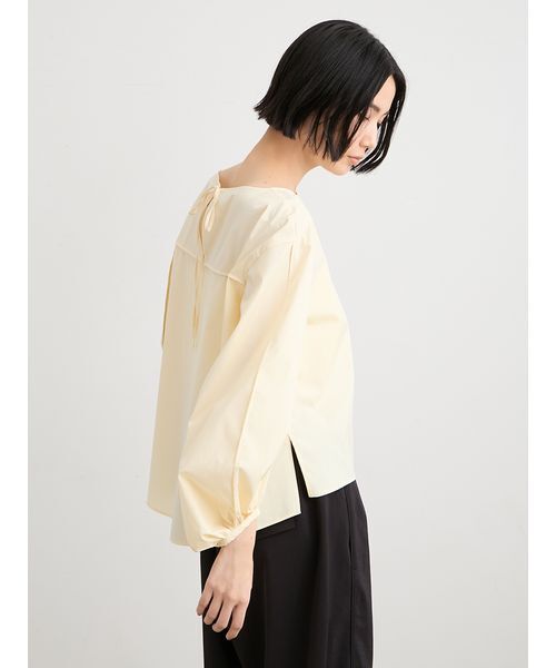 MIESROHE(ミースロエ)の「【洗える】UVカットボリュームスリーブブラウス(シャツ/ブラウス・レディース・ストライプ/イエロー/ホワイト・F)」の7枚目の写真