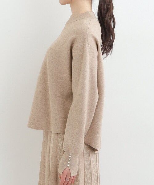 SHOO・LA・RUE(シューラルー)の「【洗濯機可/セットアップ可/S-LL】インせず着られる もちもち裾ラウンドニット(ニット/セーター・レディース・オフホワイト/ネイビー/ベージュ・03/02/01/04)」の17枚目の写真