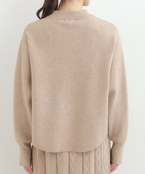 SHOO・LA・RUE(シューラルー)の「【洗濯機可/セットアップ可/S-LL】インせず着られる もちもち裾ラウンドニット(ニット/セーター・レディース・オフホワイト/ネイビー/ベージュ・03/02/01/04)」の18枚目の写真