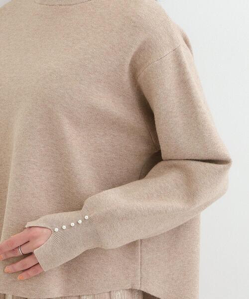 SHOO・LA・RUE(シューラルー)の「【洗濯機可/セットアップ可/S-LL】インせず着られる もちもち裾ラウンドニット(ニット/セーター・レディース・オフホワイト/ネイビー/ベージュ・03/02/01/04)」の20枚目の写真