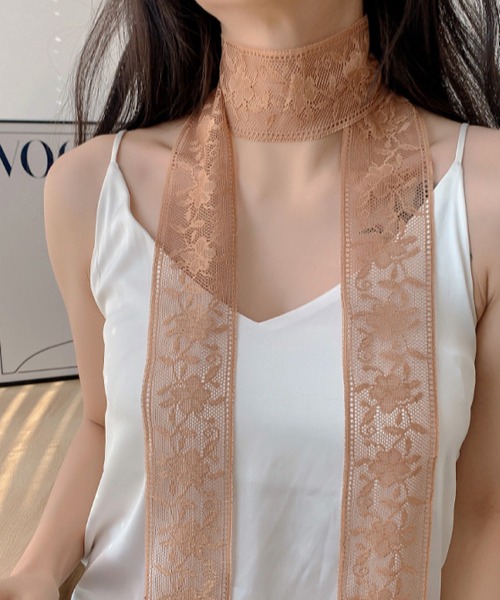 VIBGYOR(ヴィブジョー)の「oshipic/推し活 フラワー レース リボン 推しカラー アレンジ ミニスカーフ S0040(バンダナ/スカーフ・レディース・パープル/ベージュ/イエロー/ネイビー/サーモンピンク/ピンク/ホワイト/レッド/ボルドー/グレー/オレンジ系その他/ベビーピンク/アイボリー/ブラック/ピンク系その他・FREE)」の6枚目の写真