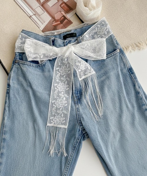 VIBGYOR(ヴィブジョー)の「oshipic/推し活 フラワー レース リボン 推しカラー アレンジ ミニスカーフ S0040(バンダナ/スカーフ・レディース・パープル/ベージュ/イエロー/ネイビー/サーモンピンク/ピンク/ホワイト/レッド/ボルドー/グレー/オレンジ系その他/ベビーピンク/アイボリー/ブラック/ピンク系その他・FREE)」の2枚目の写真