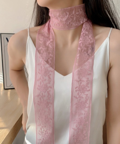 VIBGYOR(ヴィブジョー)の「oshipic/推し活 フラワー レース リボン 推しカラー アレンジ ミニスカーフ S0040(バンダナ/スカーフ・レディース・パープル/ベージュ/イエロー/ネイビー/サーモンピンク/ピンク/ホワイト/レッド/ボルドー/グレー/オレンジ系その他/ベビーピンク/アイボリー/ブラック/ピンク系その他・FREE)」の10枚目の写真