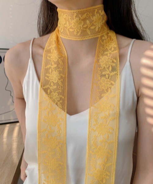 VIBGYOR(ヴィブジョー)の「oshipic/推し活 フラワー レース リボン 推しカラー アレンジ ミニスカーフ S0040(バンダナ/スカーフ・レディース・パープル/ベージュ/イエロー/ネイビー/サーモンピンク/ピンク/ホワイト/レッド/ボルドー/グレー/オレンジ系その他/ベビーピンク/アイボリー/ブラック/ピンク系その他・FREE)」の9枚目の写真