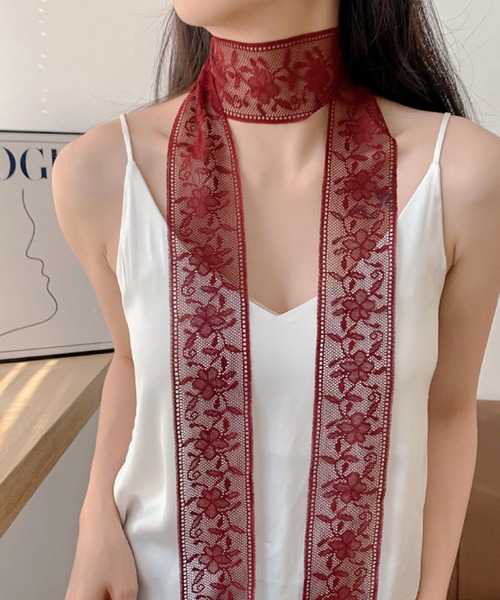 VIBGYOR(ヴィブジョー)の「oshipic/推し活 フラワー レース リボン 推しカラー アレンジ ミニスカーフ S0040(バンダナ/スカーフ・レディース・パープル/ベージュ/イエロー/ネイビー/サーモンピンク/ピンク/ホワイト/レッド/ボルドー/グレー/オレンジ系その他/ベビーピンク/アイボリー/ブラック/ピンク系その他・FREE)」の14枚目の写真