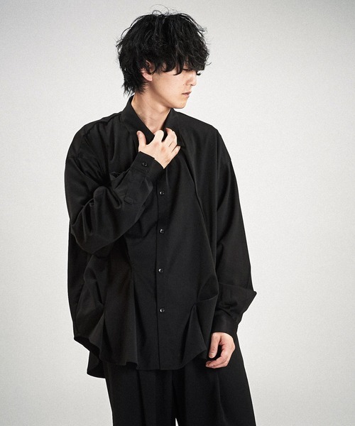 NO ID.（ノーアイディ）の「【NO ID.】Random Tuck Big Shirt / ランダム タック ビッグ シャツ（シャツ/ブラウス・メンズ・ブラック/グレー/ホワイト・ONE SIZE）」の18枚目の写真
