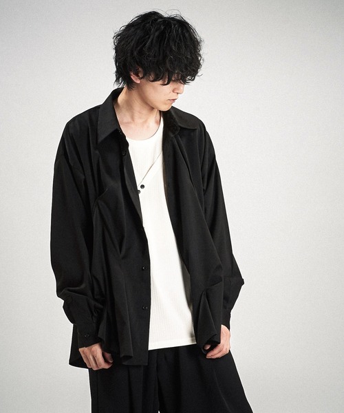 NO ID.（ノーアイディ）の「【NO ID.】Random Tuck Big Shirt / ランダム タック ビッグ シャツ（シャツ/ブラウス・メンズ・ブラック/グレー/ホワイト・ONE SIZE）」の20枚目の写真