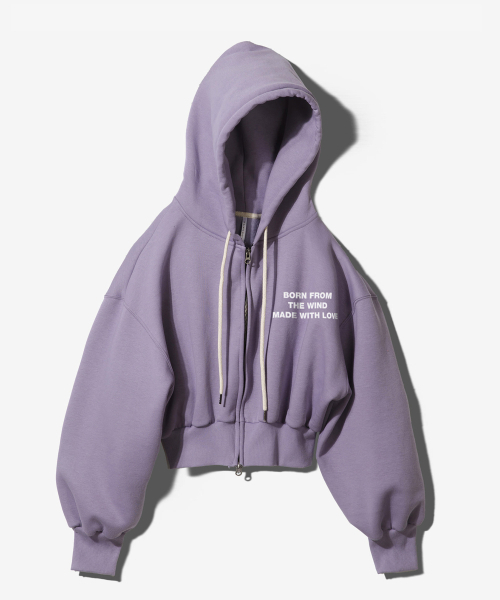 MWL CROP HOODED ZIPUP — капюшон худи укороченный, фиолетовый