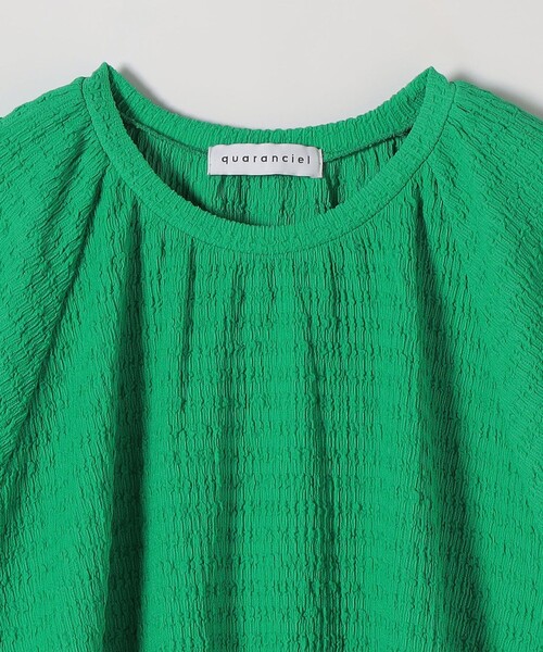 quaranciel(カランシエル)の「quaranciel:〈洗濯機可能〉ジャカード ジャージー クルーネック プルオーバー(Tシャツ/カットソー・レディース・グリーン/ホワイト/ネイビー・ONE SIZE)」の21枚目の写真