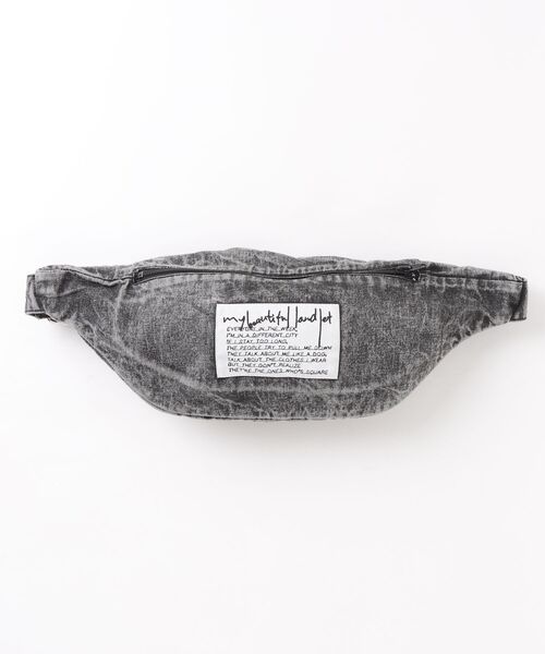 my beautiful landlet（マイビューティフルランドレット）の「【my beautiful landlet】 PIGMENT PRINT WASHED DENIM ZIP POUCH - black（ボディバッグ/ウエストポーチ・メンズ・ブラック・FREE）」の11枚目の写真