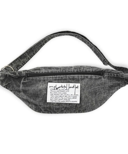 my beautiful landlet（マイビューティフルランドレット）の「【my beautiful landlet】 PIGMENT PRINT WASHED DENIM ZIP POUCH - black（ボディバッグ/ウエストポーチ・メンズ・ブラック・FREE）」の10枚目の写真