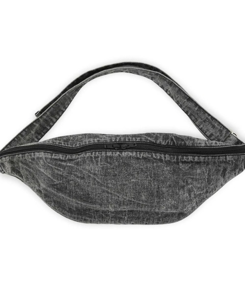 my beautiful landlet（マイビューティフルランドレット）の「【my beautiful landlet】 PIGMENT PRINT WASHED DENIM ZIP POUCH - black（ボディバッグ/ウエストポーチ・メンズ・ブラック・FREE）」の7枚目の写真