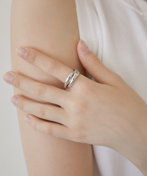 HALDEN（ハルデン）の「3 combined layered ring (R011_silver)（リング・レディース・その他・FREE）」の2枚目の写真