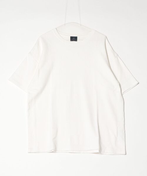 REMI RELIEF NAVY LABEL（レミレリーフネイビーレーベル）の「REMI RELIEF NAVY LABEL / レミレリーフ ネイビーレーベル：WタックT：RN28369098AK[STD]（Tシャツ/カットソー・メンズ・オフホワイト/ブラック・L）」の2枚目の写真