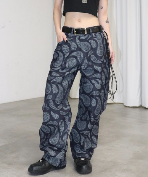 FTW（エフティダブリュー）の「【UNISEX】DOUBLE KNEE RIGID BELT PANTS（デニムパンツ・レディース・ストライプ/インディゴブルー/ブラック・SMALL/LARGE/MEDIUM）」の3枚目の写真