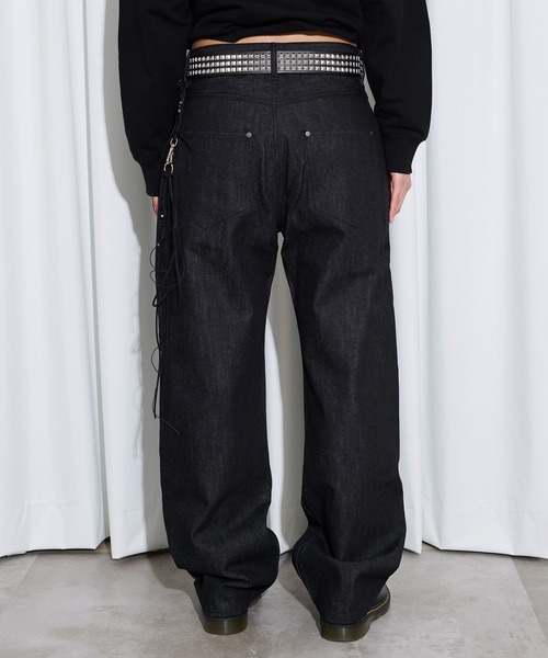 FTW（エフティダブリュー）の「【UNISEX】DOUBLE KNEE RIGID BELT PANTS（デニムパンツ・レディース・ストライプ/インディゴブルー/ブラック・SMALL/LARGE/MEDIUM）」の5枚目の写真