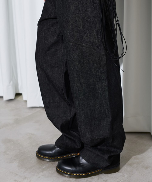 FTW（エフティダブリュー）の「【UNISEX】DOUBLE KNEE RIGID BELT PANTS（デニムパンツ・レディース・ストライプ/インディゴブルー/ブラック・SMALL/LARGE/MEDIUM）」の6枚目の写真