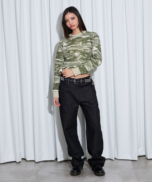 FTW（エフティダブリュー）の「【UNISEX】DOUBLE KNEE RIGID BELT PANTS（デニムパンツ・レディース・ストライプ/インディゴブルー/ブラック・SMALL/LARGE/MEDIUM）」の8枚目の写真