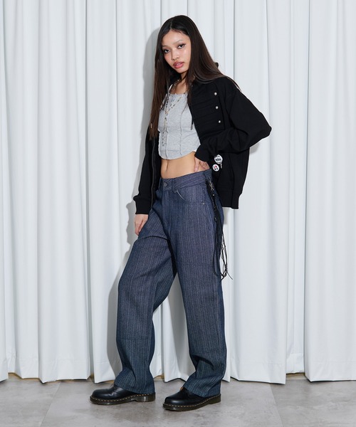 FTW（エフティダブリュー）の「【UNISEX】DOUBLE KNEE RIGID BELT PANTS（デニムパンツ・レディース・ストライプ/インディゴブルー/ブラック・SMALL/LARGE/MEDIUM）」の15枚目の写真