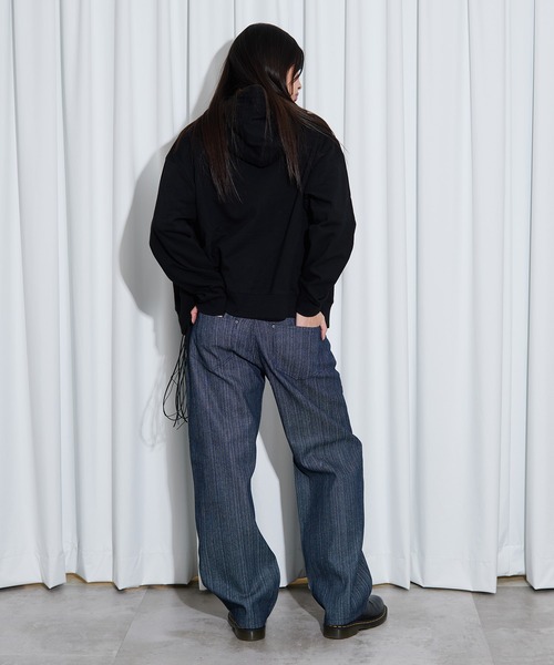 FTW（エフティダブリュー）の「【UNISEX】DOUBLE KNEE RIGID BELT PANTS（デニムパンツ・レディース・ストライプ/インディゴブルー/ブラック・SMALL/LARGE/MEDIUM）」の17枚目の写真