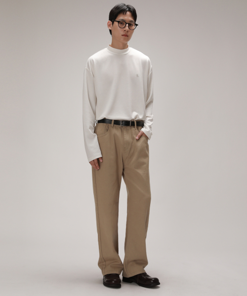 DEVELOVE(デヴローブ)の「エッセンシャルムードセミワイドコットンパンツ_ベージュ(その他パンツ・メンズ・ベージュ・L/XL/2XL/M)」の4枚目の写真
