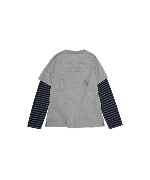 MEA（メア）の「DAMAGED LAYERED BOXY TOP [MELANGE GREY]（Tシャツ/カットソー・メンズ・その他・2/3）」の2枚目の写真