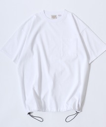 Goodwear/グッドウェア 吸水速乾 接触冷感 オーバーサイズ USAコットン 無地 ポケット ドローコード クルーネック 半袖Tシャツ/レディース メンズ