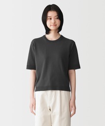 婦人 ＵＶカット強撚コットン五分袖セーター