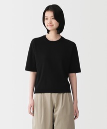 婦人 ＵＶカット強撚コットン五分袖セーター