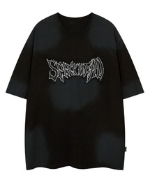 オーバーサイズダメージ加工刺繍ロゴTシャツ