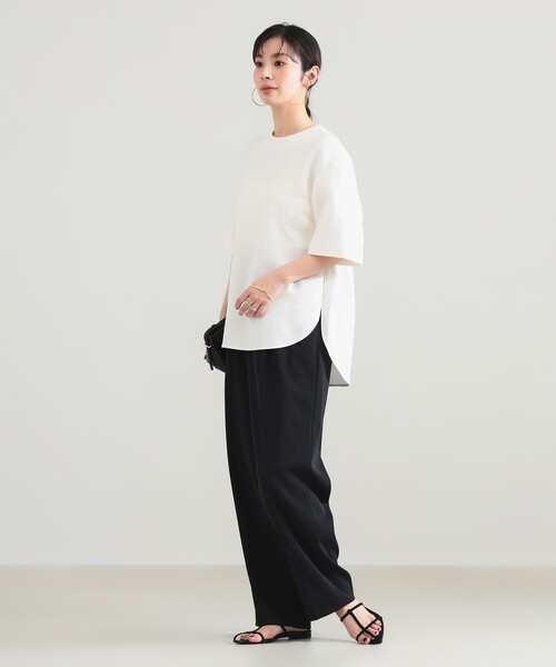 Demi-Luxe BEAMS（デミルクス ビームス）の「コットン バウンシー Tシャツ（Tシャツ/カットソー・レディース・グレー/ホワイト・ONE SIZE）」の5枚目の写真