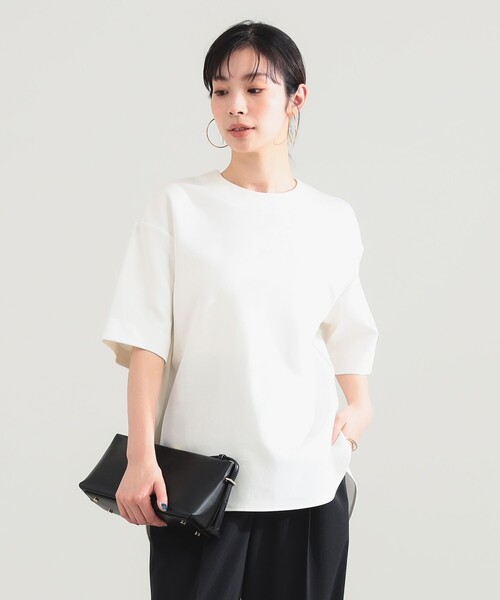 Demi-Luxe BEAMS（デミルクス ビームス）の「コットン バウンシー Tシャツ（Tシャツ/カットソー・レディース・グレー/ホワイト・ONE SIZE）」の6枚目の写真