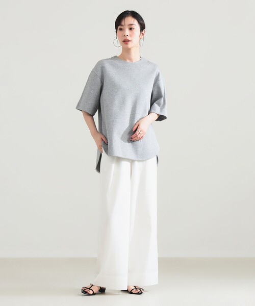 Demi-Luxe BEAMS（デミルクス ビームス）の「コットン バウンシー Tシャツ（Tシャツ/カットソー・レディース・グレー/ホワイト・ONE SIZE）」の8枚目の写真