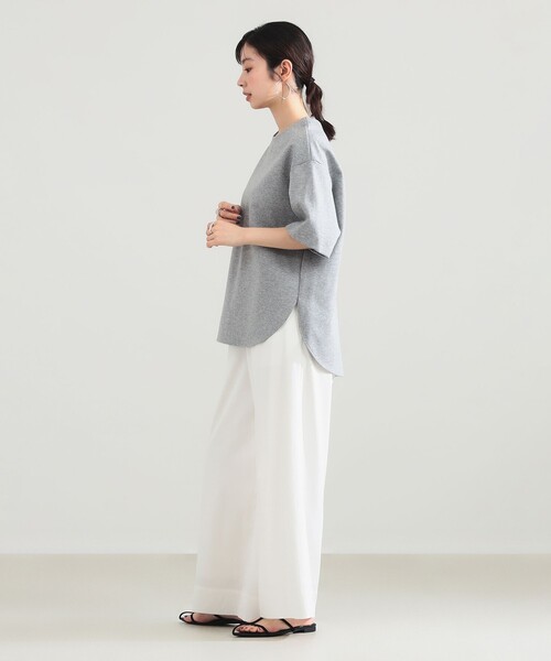Demi-Luxe BEAMS（デミルクス ビームス）の「コットン バウンシー Tシャツ（Tシャツ/カットソー・レディース・グレー/ホワイト・ONE SIZE）」の10枚目の写真