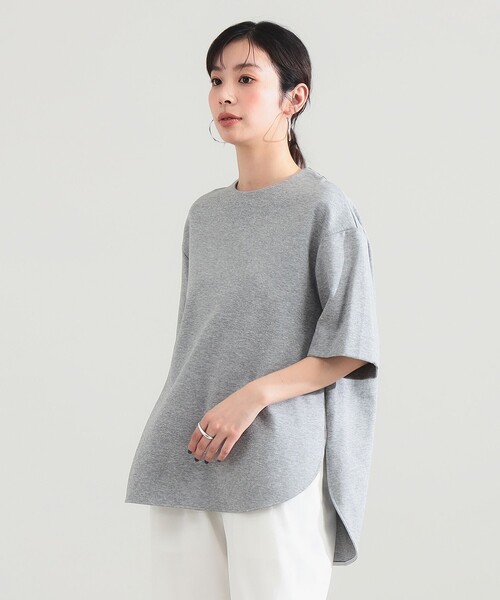 Demi-Luxe BEAMS（デミルクス ビームス）の「コットン バウンシー Tシャツ（Tシャツ/カットソー・レディース・グレー/ホワイト・ONE SIZE）」の11枚目の写真