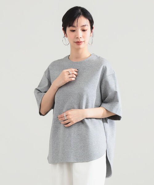 Demi-Luxe BEAMS（デミルクス ビームス）の「コットン バウンシー Tシャツ（Tシャツ/カットソー・レディース・グレー/ホワイト・ONE SIZE）」の12枚目の写真