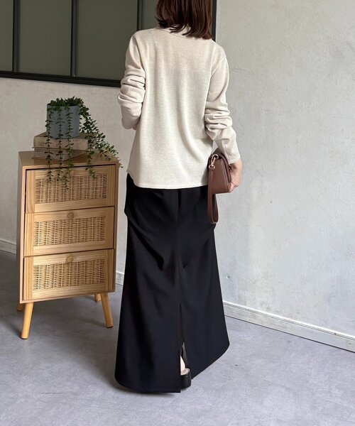 Thevon(ゼボン)の「襟付きシャリニットカーディガン(カーディガン/ボレロ・レディース・ピンク/ネイビー/ベージュ/グレー・FREE)」の13枚目の写真