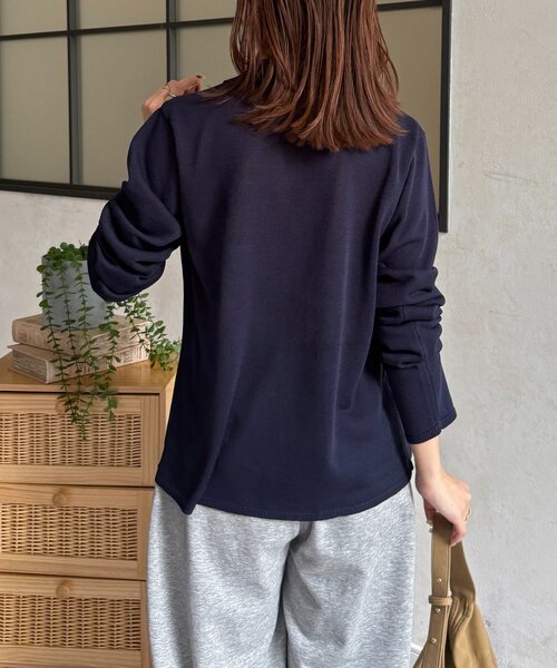 Thevon(ゼボン)の「襟付きシャリニットカーディガン(カーディガン/ボレロ・レディース・ピンク/ネイビー/ベージュ/グレー・FREE)」の18枚目の写真