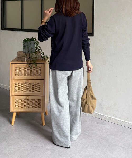 Thevon(ゼボン)の「襟付きシャリニットカーディガン(カーディガン/ボレロ・レディース・ピンク/ネイビー/ベージュ/グレー・FREE)」の22枚目の写真