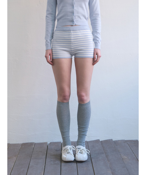 Kijun(キジュン)の「Stripe Knit Shorts Sky Blue(その他パンツ・レディース・その他・SMALL/MEDIUM)」の1枚目の写真