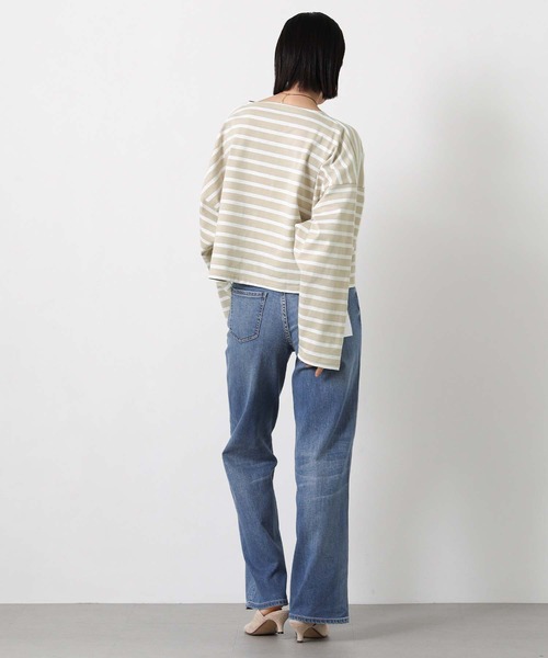 Le Minor（ルミノア）の「ルミノアボーダーショートカットソー（Tシャツ/カットソー・レディース・ブルー系/ブラック×ホワイト/ベージュ系・FREE）」の22枚目の写真