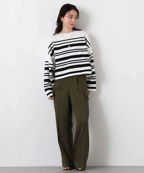 Le Minor（ルミノア）の「ルミノアボーダーショートカットソー（Tシャツ/カットソー・レディース・ブルー系/ブラック×ホワイト/ベージュ系・FREE）」の4枚目の写真