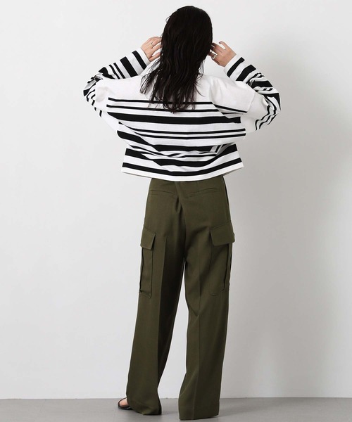 Le Minor（ルミノア）の「ルミノアボーダーショートカットソー（Tシャツ/カットソー・レディース・ブルー系/ブラック×ホワイト/ベージュ系・FREE）」の6枚目の写真