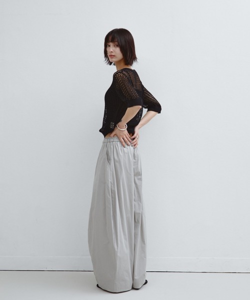 ANF.MUU(アンフムー)の「透かし編みヘンリーネックニット(Tシャツ/カットソー・レディース・ブラック/ライトブルー/ホワイト/レッド・FREE)」の11枚目の写真