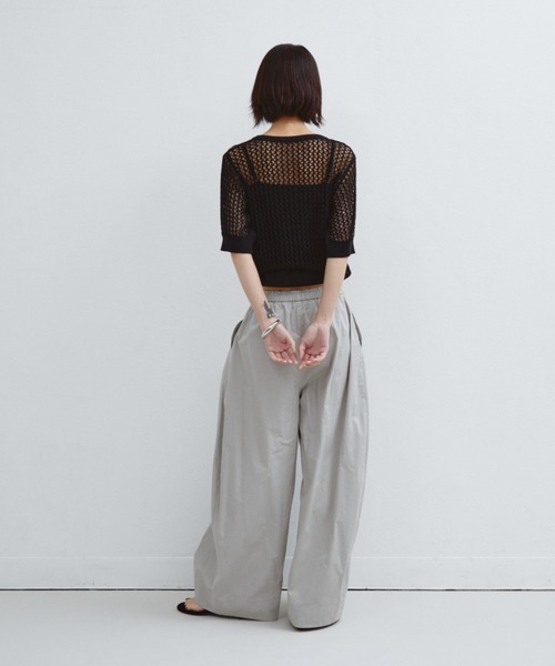 ANF.MUU(アンフムー)の「透かし編みヘンリーネックニット(Tシャツ/カットソー・レディース・ブラック/ライトブルー/ホワイト/レッド・FREE)」の12枚目の写真