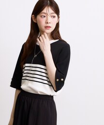 新色追加!【シリーズ累計36万枚/名品ニット】やわらかドライタッチ 袖メッシュ編みニット