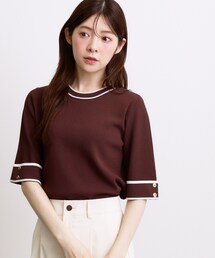 grove | 新色追加！【シリーズ累計36万枚/名品ニット】やわらかドライタッチ 袖メッシュ編みニット(ニット/セーター)
