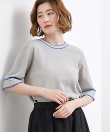 grove | 【貴島明日香さん着用】やわらかドライタッチ 袖メッシュ編みニット(ニット/セーター)