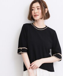 grove | 新色追加!【シリーズ累計36万枚/名品ニット】やわらかドライタッチ 袖メッシュ編みニット(ニット/セーター)